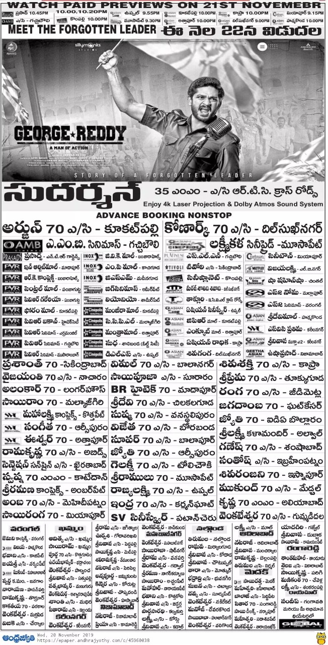 George Reddy Hyderabad And Nizam Theaters List