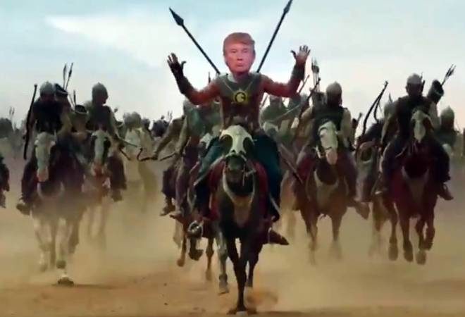 Donald Trump Tweets Baahubali Meme Video