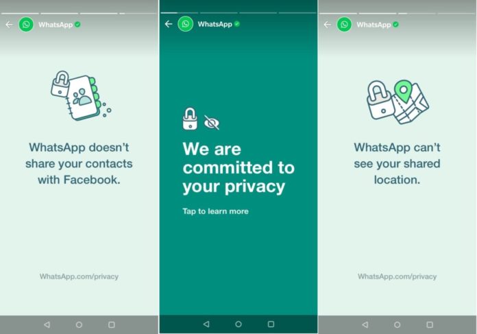 Whatsapp Put Up Its Own Status On Privacy Issues
