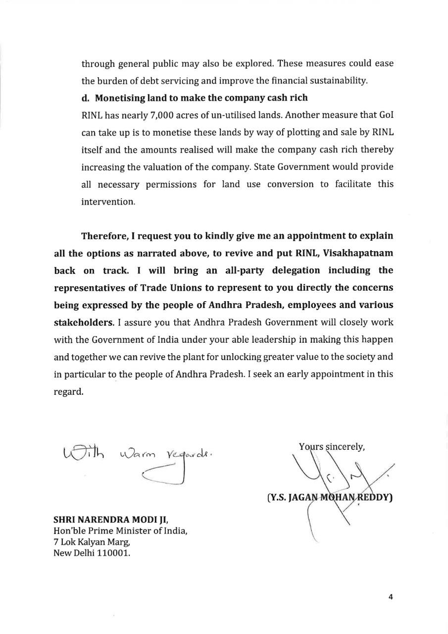 Jagan Writes A Letter To Modi Seeking An Appointment!!