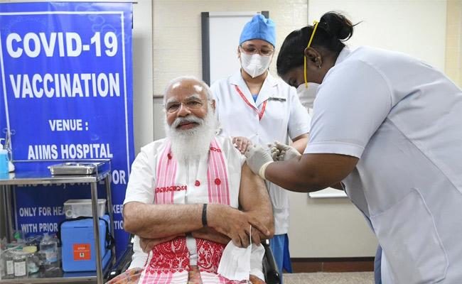Narendra Modi was vaccinated against corona