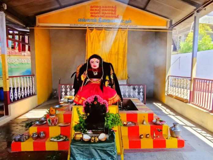 A temple for Corona Devi has been set up in Tamil Nadu