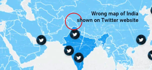 Twitter map portrayed J&K as an integral part of Pakistan