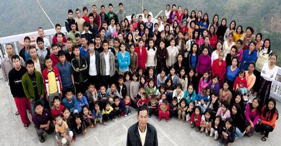 Ziona Chana, head of the world's largest family with 39 wives and 94 children, is no more!!