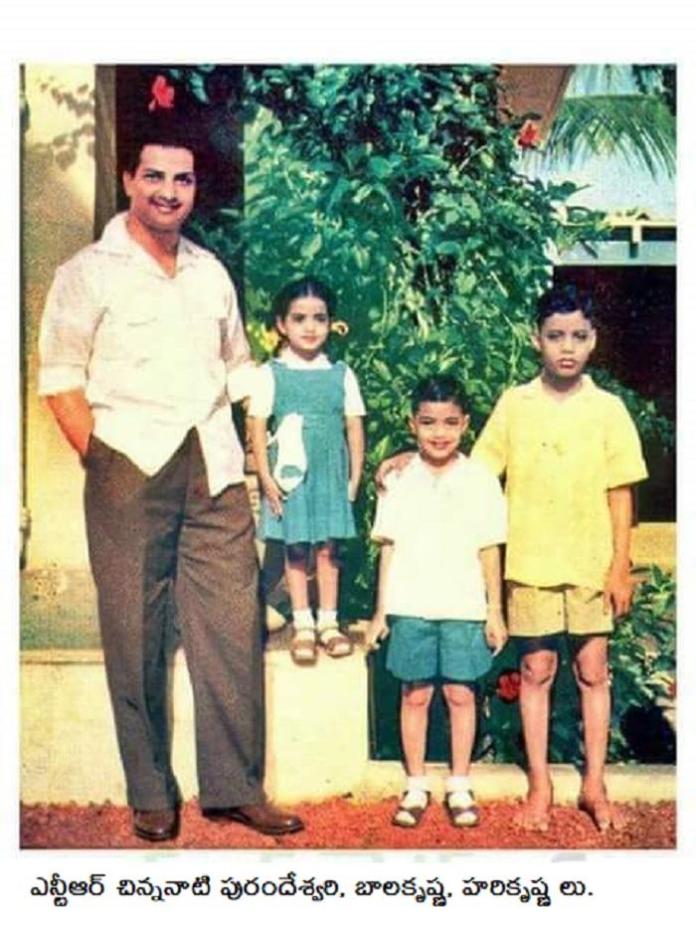 Exclusive Rare Pic: Handsome-looking Sr Ntr With His Kids