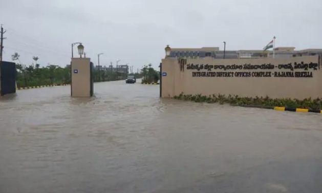 Collector Stuck In Sircilla Collectorate Due To Floodwater