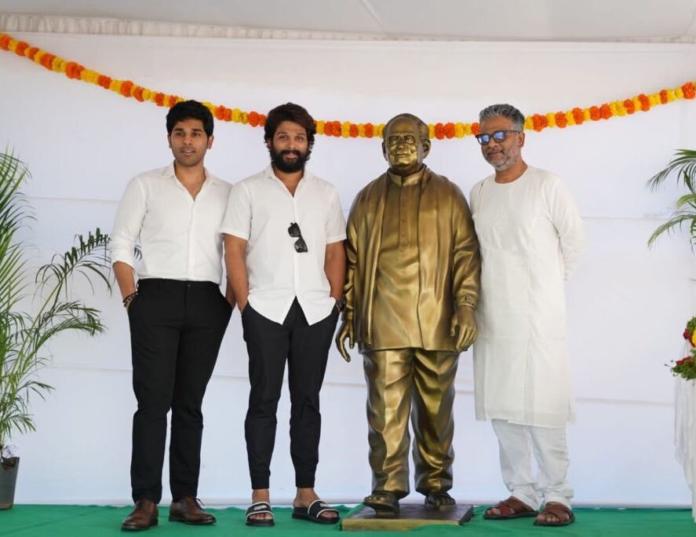 Allu Brothers Unveil The Statue Of Allu Ramalingaiah