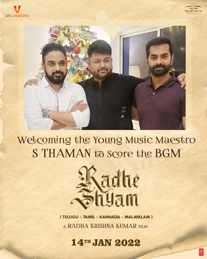 Official: Thaman To Compose Radhe Shyam’s Bgm