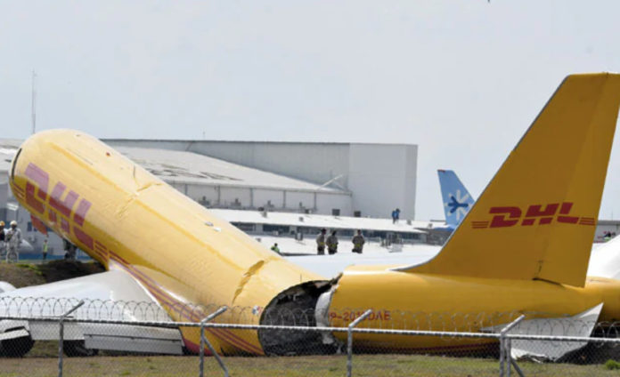 Cargo Plane Splits In Two After Crash Landing