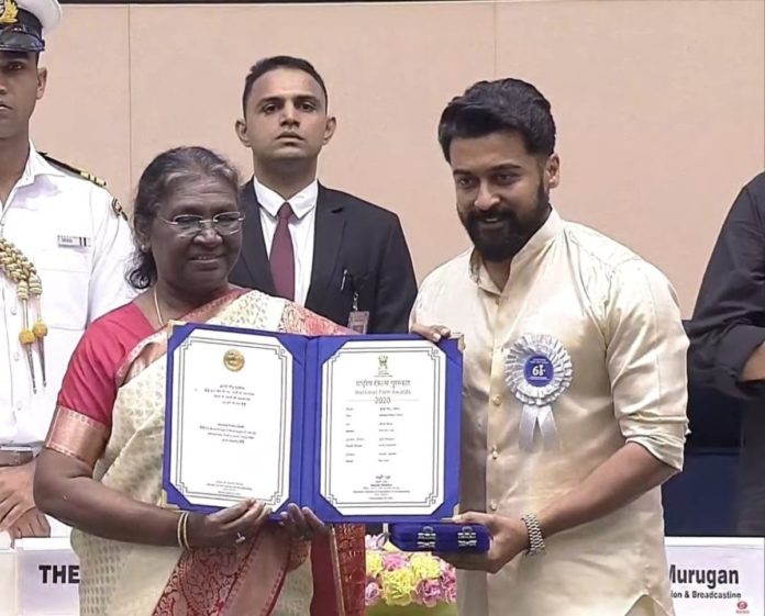 Suriya, Jyothika Receive National Awards For Soorarai Pottru