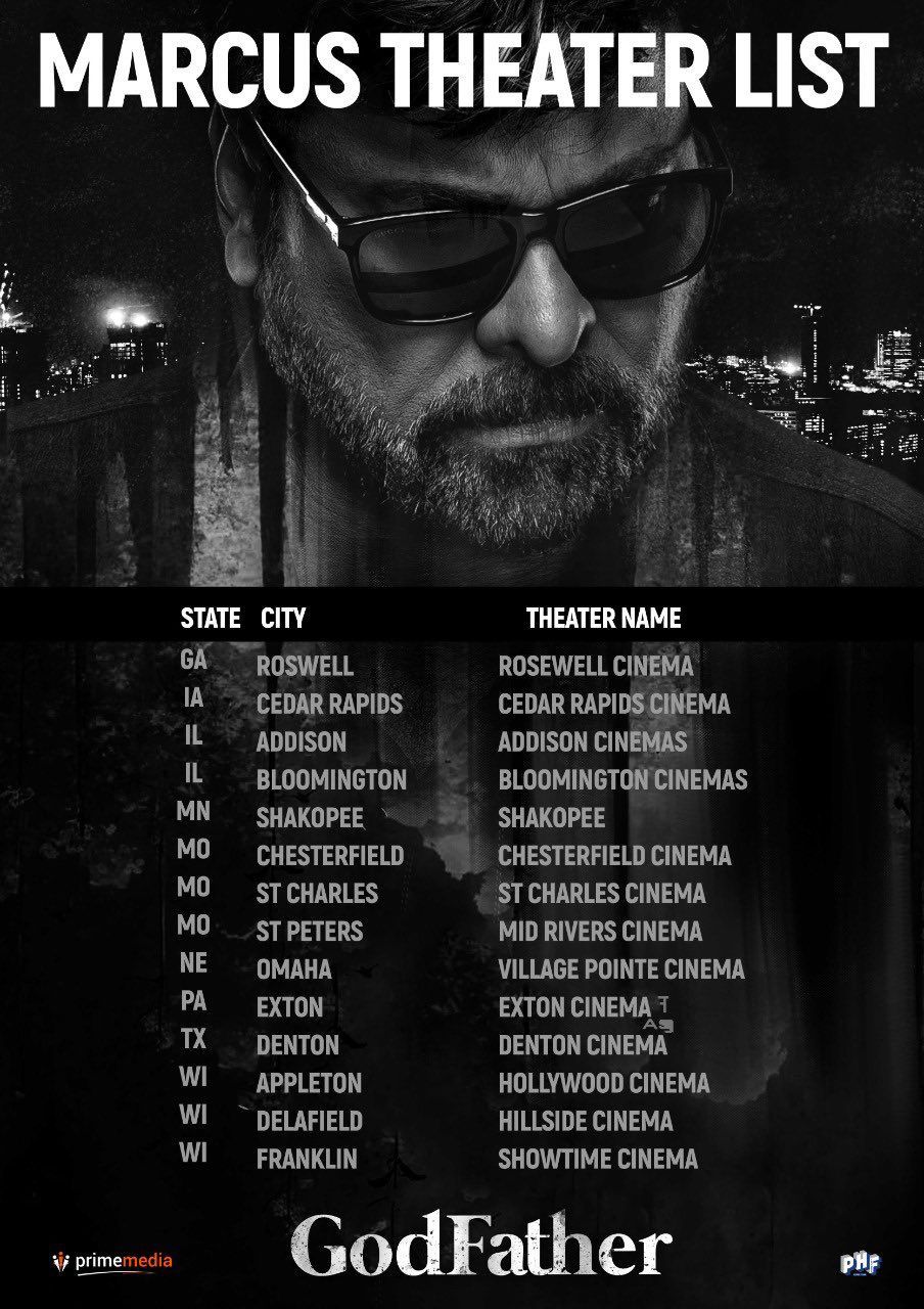 Usa Theatres List For Godfather Premiers