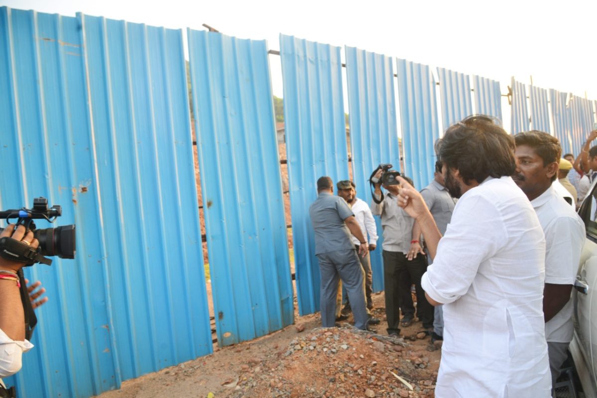 Janasenani Inspects Rushikonda Beach In Vizag