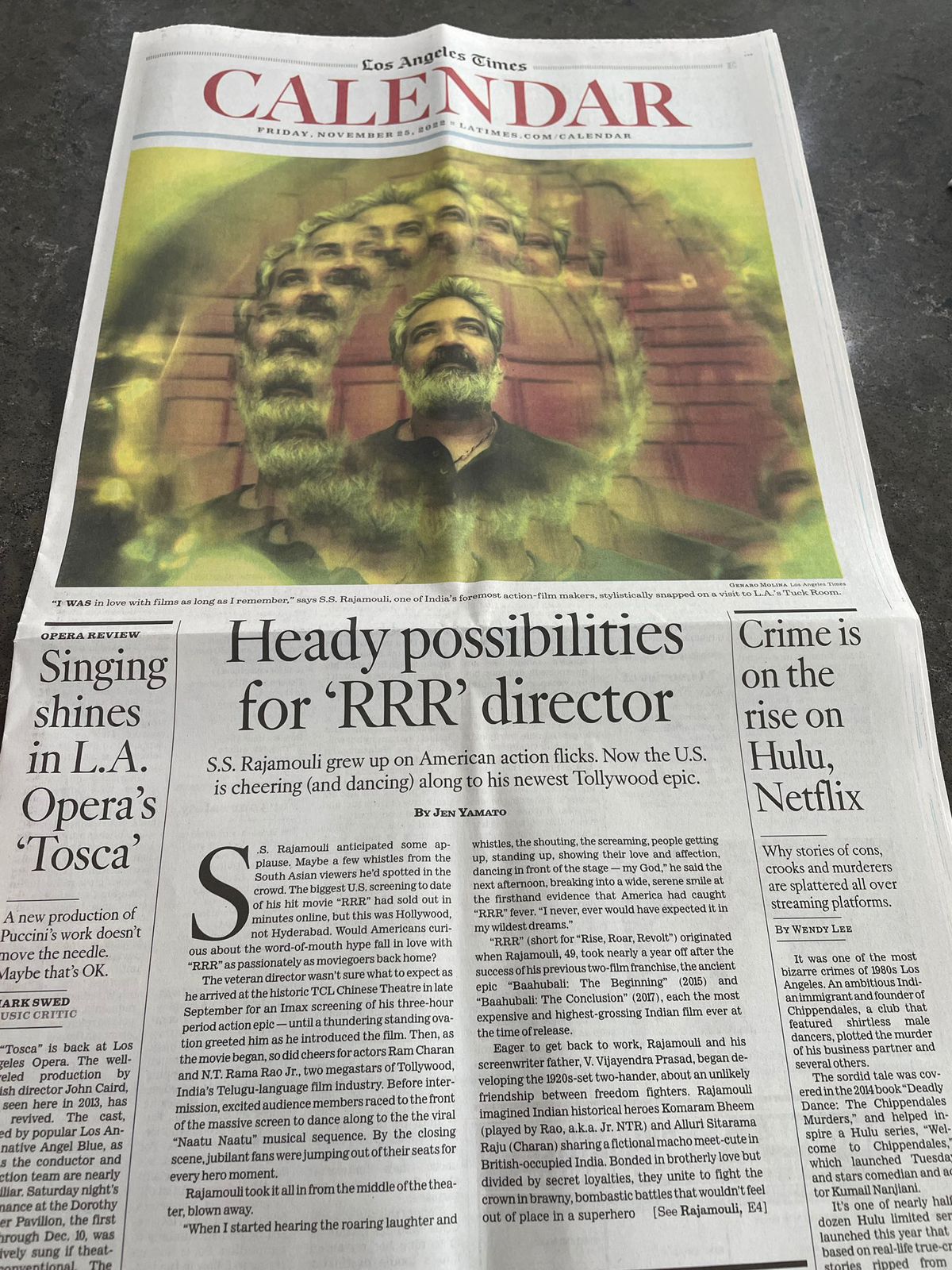 LA Times gives front page coverage to Rajamouli