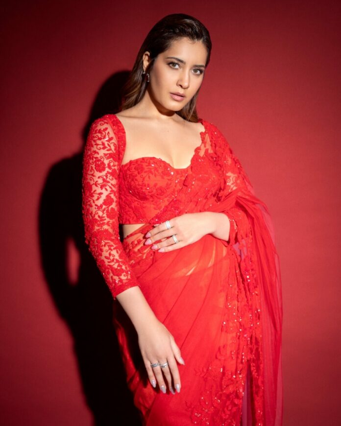 Pic Talk: Raashi Khanna Decks Up In Bright Red Saree