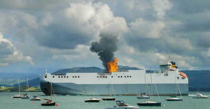 Massive Fire Breaks Out On A Cargo Ship Carrying 3000 Cars