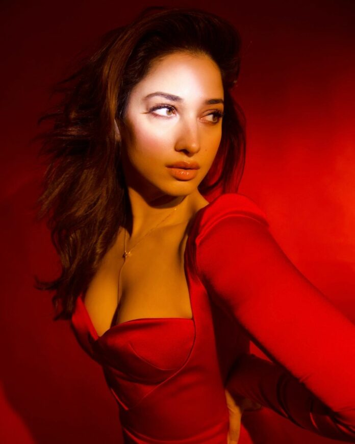 Pic Talk: Tamannaah Flaunts Assets In Red