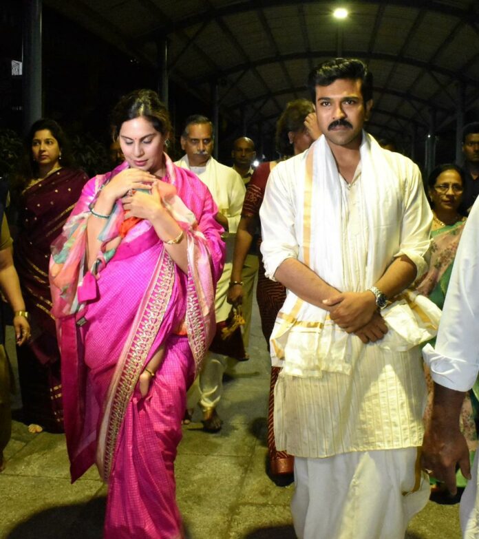 Ram Charan With Wife Upasana Visits Tirumala On His Birthday!