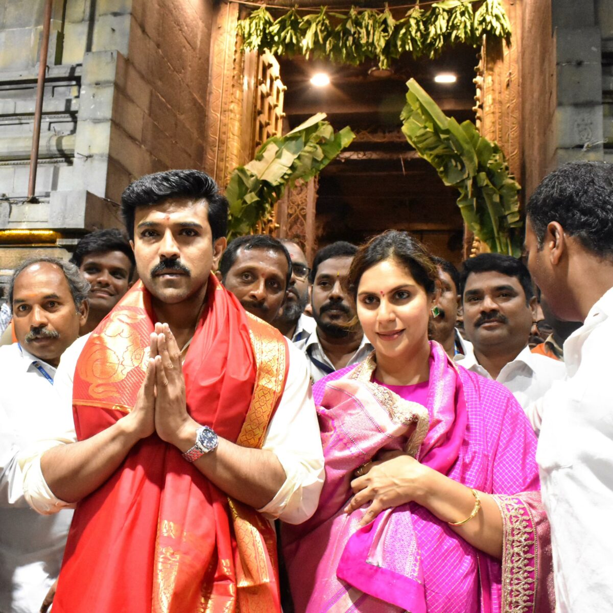 Ram Charan With Wife Upasana Visits Tirumala On His Birthday!
